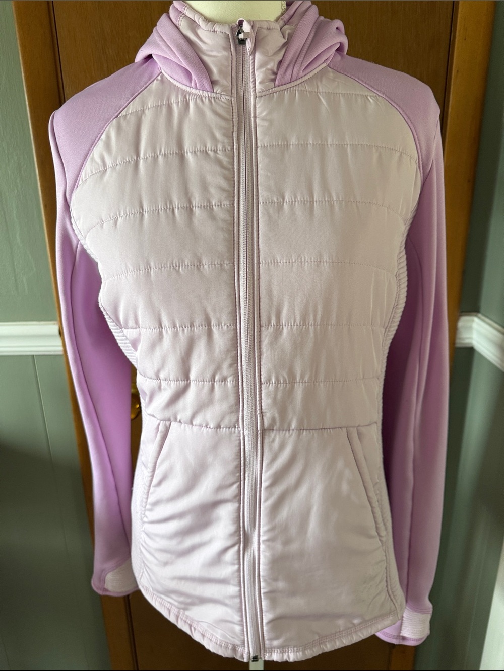 Tek Gear Women's Lightweight Quilted Hooded Jacket - Lavender Pink Size L